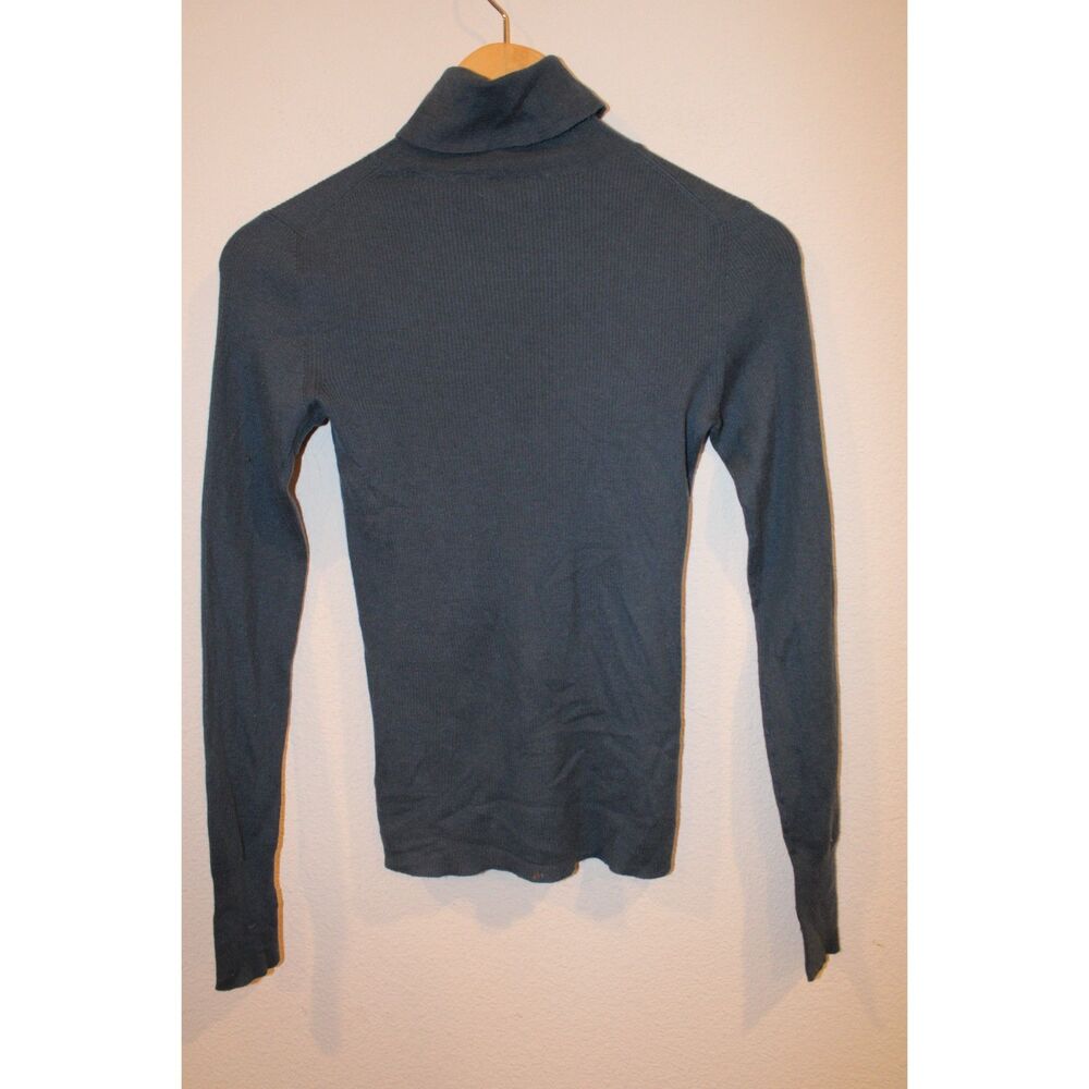 TSE blue size small silk and cashmere blend ribbed turtleneck